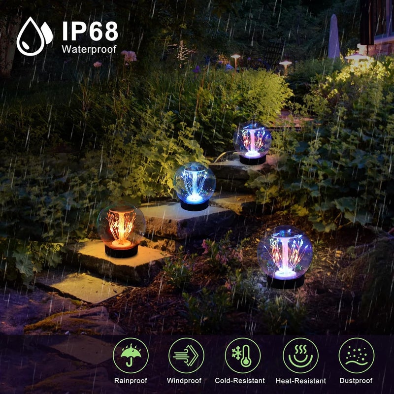 LENONE Store Floating Pool Lights, Waterproof Fireworks Solar Pool Lights That Float, 7" Color Changing Led Solar Floating Light Balls for Pond Party Garden Decorations, Cool Outdoor Decor (Black, 1 PCS) - Image 5